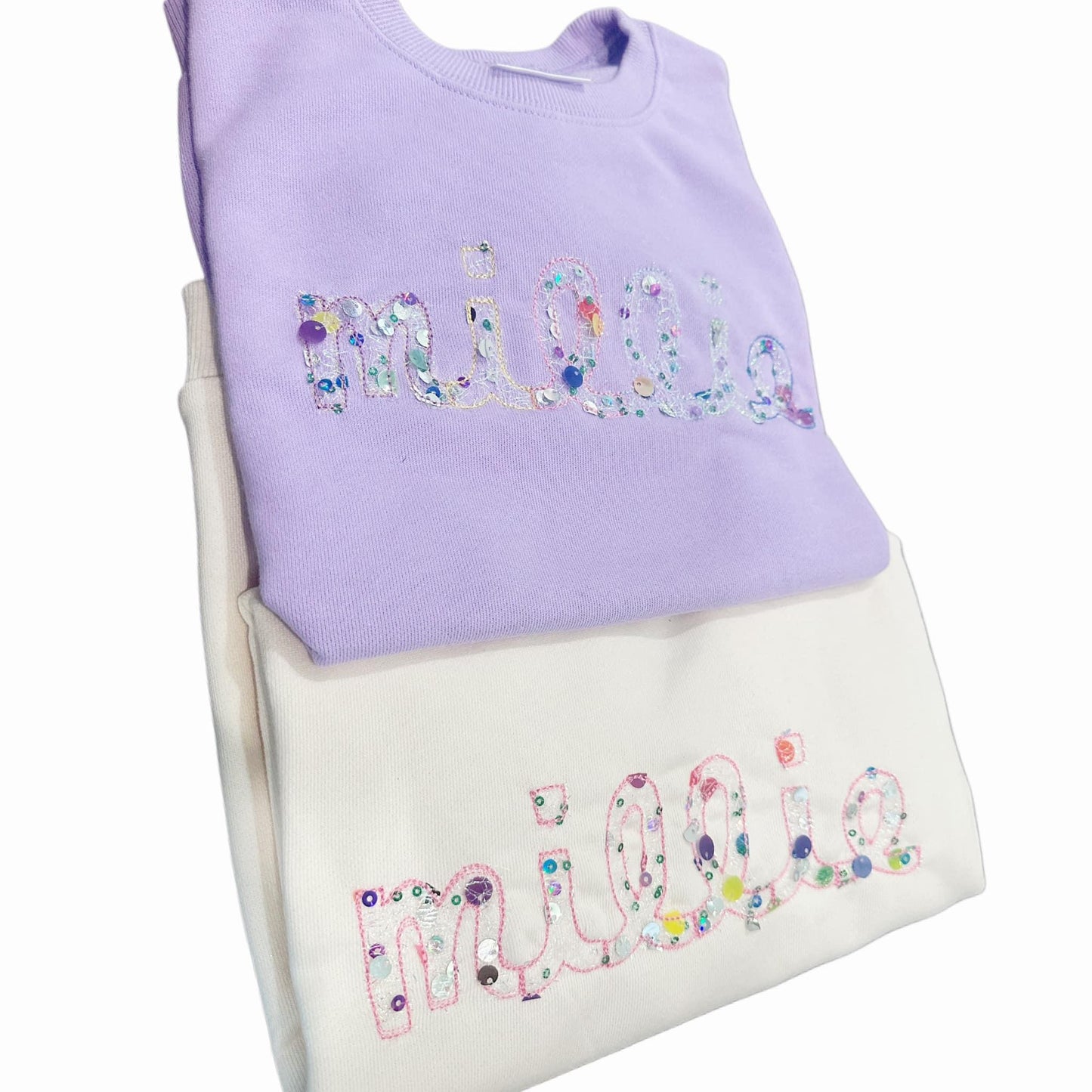 Sequin name sweatshirt