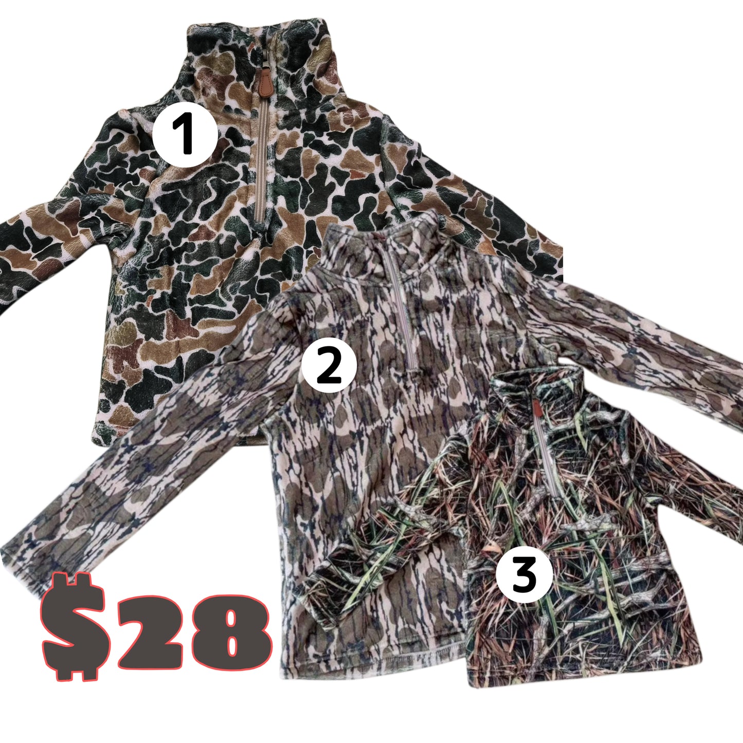 Camo fuzzy jackets