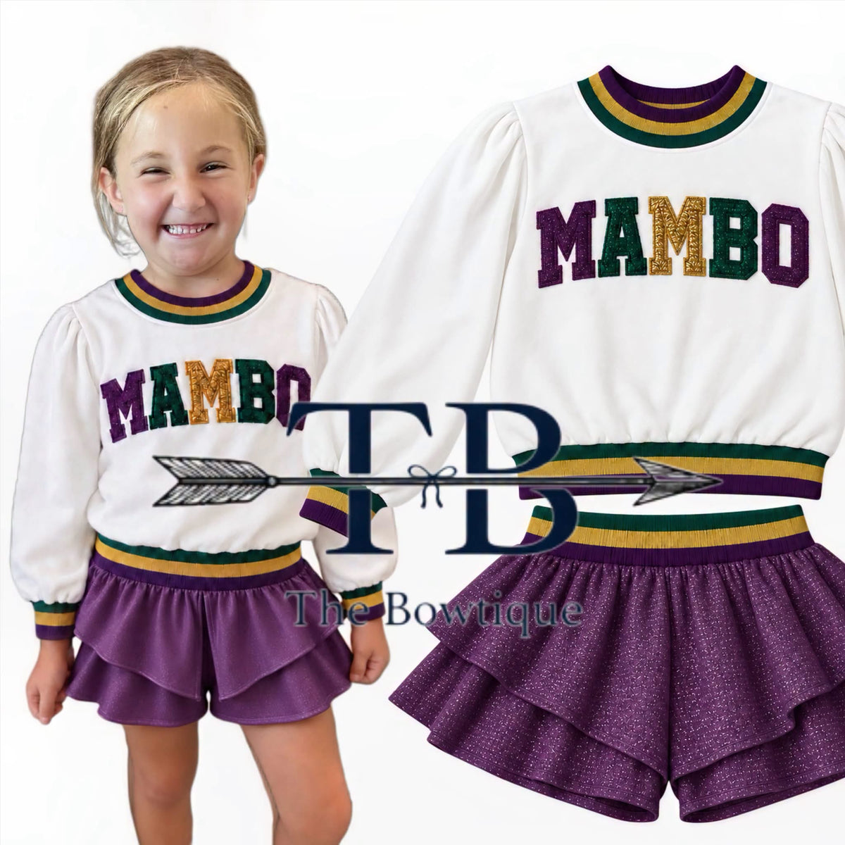 Mardi Gras shimmer shorts