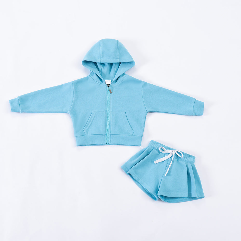 Girl zip up/shorts set. ETA Oct