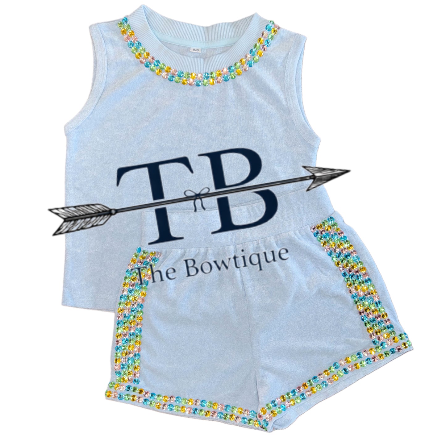 Terry cloth rhinestone set