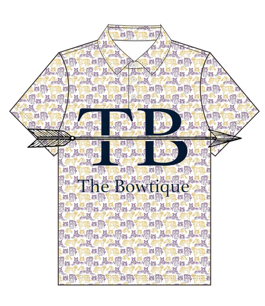 Purple/gold tiger polo EXTRA