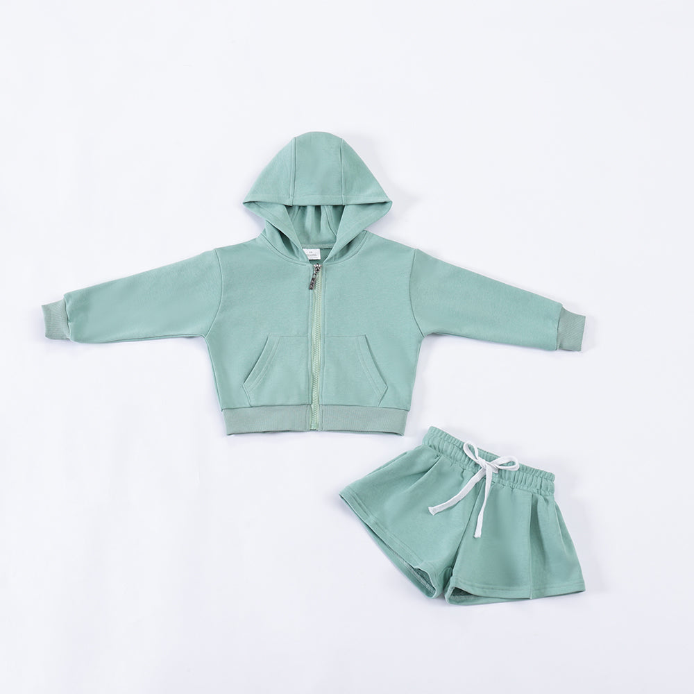 Girl zip up/shorts set. ETA Oct