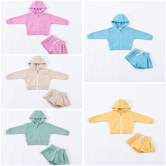 Girl zip up/shorts set. ETA Oct