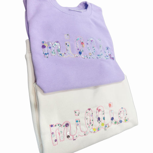 Sequin name sweatshirt